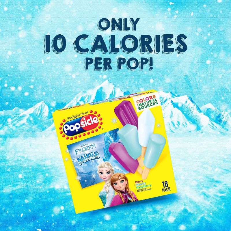 Popsicle Berry, Cherry, &#38; Raspberry Disney Frozen Mini Ice Pops - 18ct, 6 of 18
