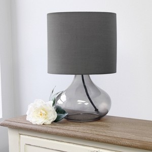 Glass Raindrop Table Lamp with Fabric Shade - Simple Designs - 1 of 4