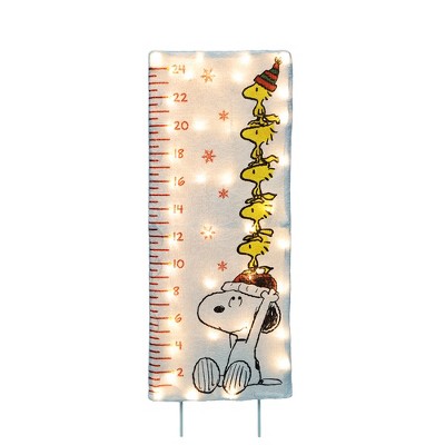 25IN PEANUTS L2D PRE-LIT LED YARD ART SNOW RULER (PRINTED)
