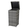 LunaLulinlk With Top Cover Iron Frame Rattan Trash Can Gary Gradient - 2 of 4