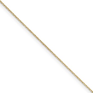 Black Bow Jewelry 0.8mm 14k Yellow Gold Solid D/C Cable Chain Necklace - 1 of 4