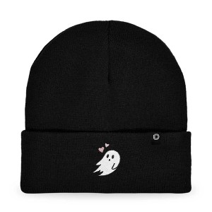 Dalix Heartly Ghost Embroidered Beanie Hat Knit Cap Cold Weather Womens - 1 of 4