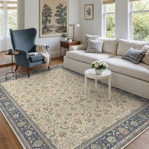 ABYNOW Area Rug Machine Washable, Non Slip, Boho Vintage Print for Living Room - 1 of 4