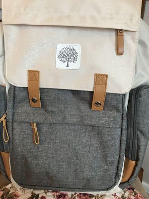 Parker Baby Co. Large Diaper Backpack Birch Bag - Cream