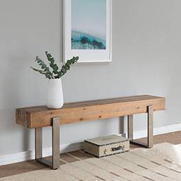 Dartem Rustic Industrial Bench Brown - Aiden Lane