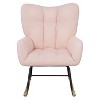 CAVINAS  Upholstered Accent Chair with Metal Frame,Modern Teddy  Rocking Chairs for Bedroom,Reading Room - 2 of 4