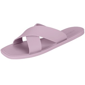 ROXONI Women Slippers Shower Pool Sandals Criss Cross Bathroom Quick Drying Slippers - 1 of 4