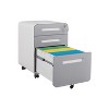 Versatile rolling storage cabinet¡ªthree lockable drawers, moisture-proof black steel, and smooth-rolling casters for secure document access anywhere. - 3 of 4