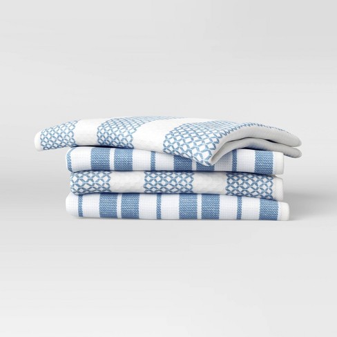 Cannon 8pk Cotton Noah Kitchen Dishcloths Blue : Target