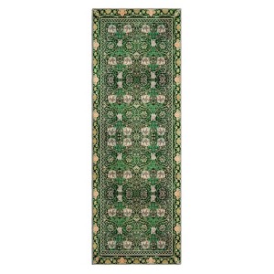 Coolmee Area Rug Washable Non-Slip Floral Vintage Boho Low Pile Carpet, Distressed Soft Accent Rug for Bedroom Living Room Home Office - 1 of 4