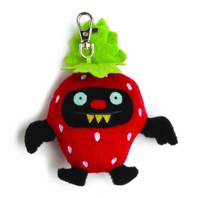 Enesco Ugly Dolls Fruities 4" Plush Clip-On: Ninja Batty Strawberry
