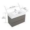 NicBex Floating Bathroom Vanity with Sink,Bathroom Sink Vanity with 2 Drawers,35.8 inch Bathroom Sink Cabinet without Drain and Faucet,Pre-assembled - 3 of 4