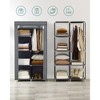 SONGMICS Portable Closet Clothes Storage Organizer with 6 Shelves 1 Clothes Hanging Rail Non-Woven Fabric Closet - 3 of 4