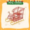 Costway Metal Christmas Santa Sleigh Basket Festive Decorative Sleigh Cart Holiday Red - 3 of 4