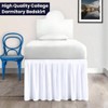 Twin XL Dorm Bed Skirt, 32 Drop, White Ruffle, Split Corner, Easy Care, Wrinkle Free - 2 of 4