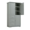 NicBex Wide Bathroom Storage Cabinet, Tall Freestanding Unit with 3 Soft-Close Drawers and Doors, High-Capacity Organizer for Toiletries - 3 of 4
