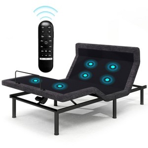 Vipbear Adjustable Bed Frame with Thickened Frame, Head and Foot Lift, Head-Pillow-Tilt, Adjustable Beds with Smart APP Control, Massage - 1 of 4