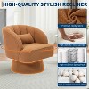 Nasitip Modern Accent Chair Teddy Bear Velvet Swivel Barrel Chair, 27.6" Round Upholstered Lounge Chair - 4 of 4