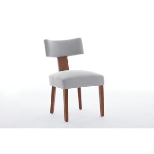 Dexmalle Set of 2 Linen Dining Chairs With Curved Backrest - 1 of 4