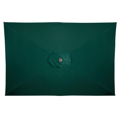 Hunter Green Rectangular Outdoor Patio Umbrella with Hand Crank