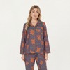 Anna-Kaci Lounge Women's 2-Piece Set Teddy Bear Print Button-Up Long Sleeve Pajama Top and Relaxed Fit Pants - 2 of 4