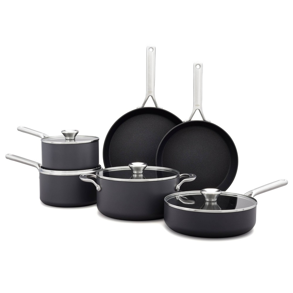 Photos - Pan Oxo 10pc Ceramic Pro Non-Stick Cookware Set Gray 