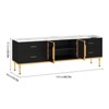 LED Lighted TV Stand for 55-75" TVs, Modern Entertainment Center with Drawers & Shelves, Glass Doors Living Room Furniture - 2 of 4