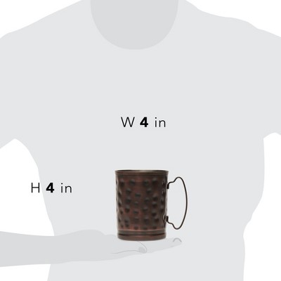 Libbey Hammered Copper Mugs with Stainless Steel Lining, Set of 4