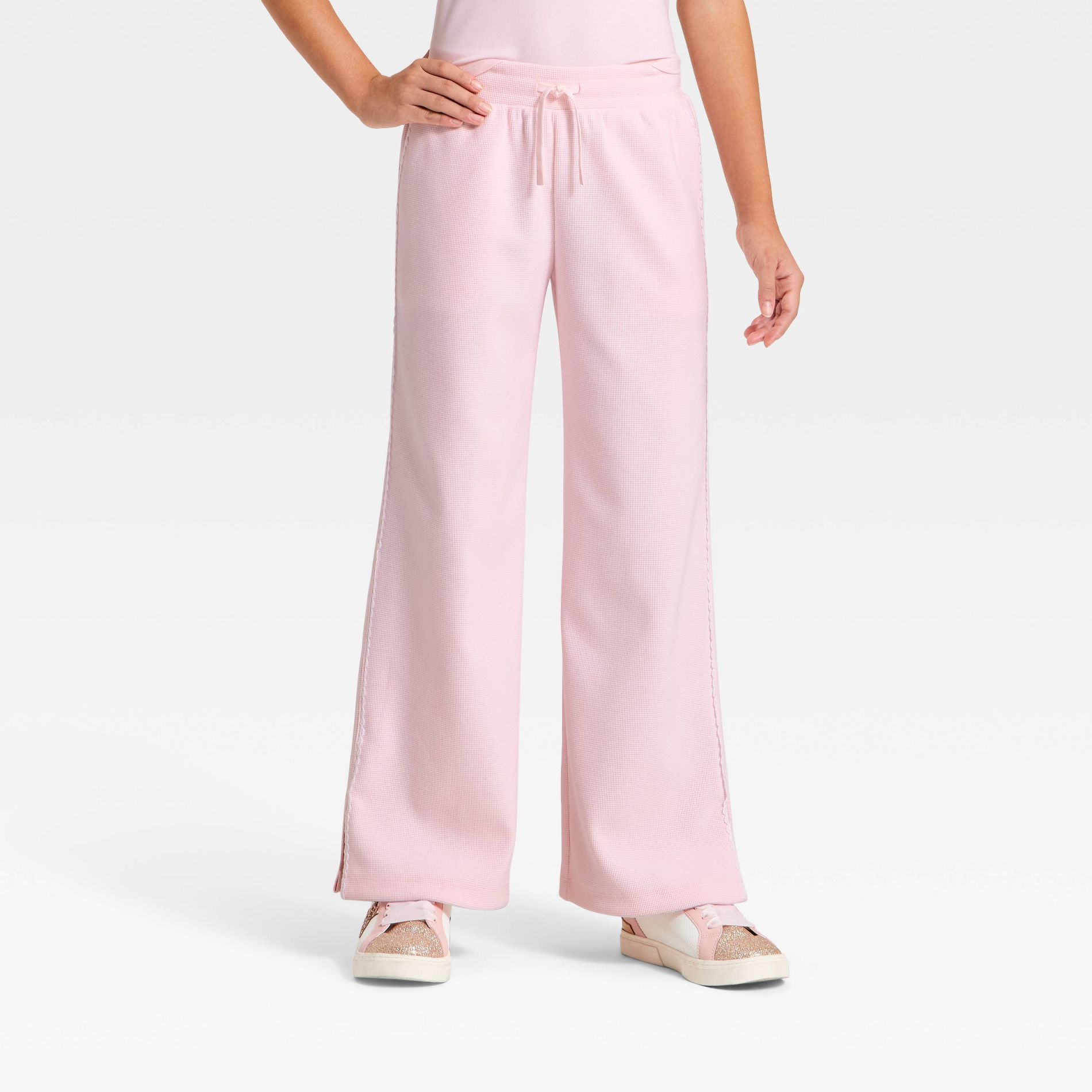 Girls' Waffle Textured Wide Leg Pants - All In Motion™