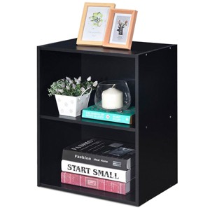 Costway 2 Tier Open Shelf Night Stand End Table Sofa Side Storage Display Furni Black - 1 of 4