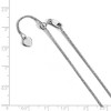 Black Bow Jewelry 1.2mm Rhodium Sterling Silver Adj. Popcorn Mesh Chain Necklace, 22in - 2 of 4