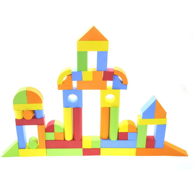 Link Worldwide 131 Piece Foam Building Blocks Creative Educational EVA Foam Bricks Toys Playset  Large, Soft, Stackable Blocks for Toddlers & Kids, 1 of 6