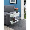 HomeStock Rustic Industrial End Table with Grooved Top, Decorative Metal Accents, Two Tier Storage Shelves and Sturdy Metal Frame - 3 of 4