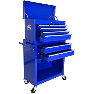 8-Drawer Rolling Tool Cabinet - Blue, Mobile & Spacious, for Warehouse/Mechanic Use - 1 of 4