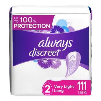 Always Discreet Incontinence Liners - Very Light Absorbency - L - 44ct :  Target