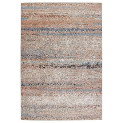 9'6"x12' Devlin Abstract Area Rug Blush/Blue - Jaipur Living: Contemporary 9x12 Living Room Rug, Medium Pile