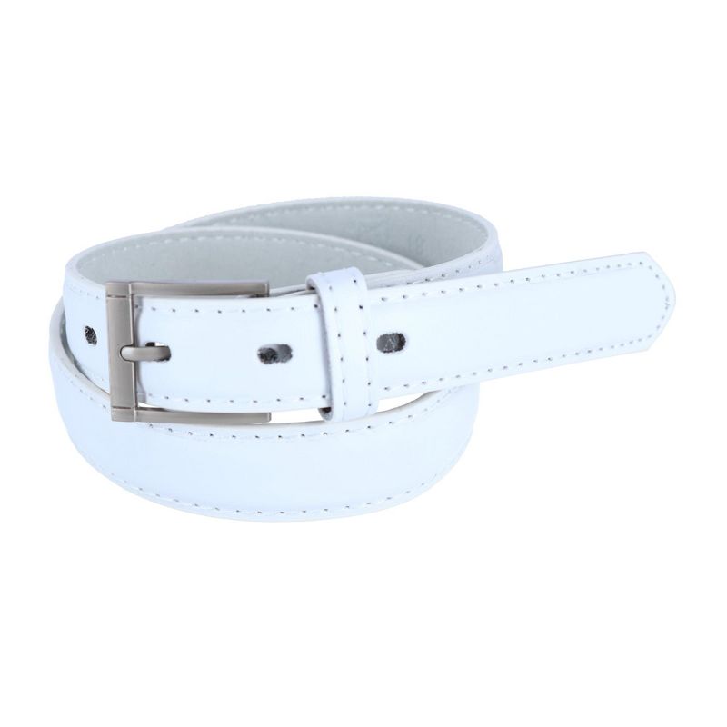CTM Kid's Leather 1 inch Dress Belt with Square Buckle, 1 of 3