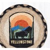 Earth Rugs Yellowstone National Park Round Coaster – 7"x7" Braided Jute with Hand-Stenciled Scenic Design for Rustic Nature Decor - 2 of 3
