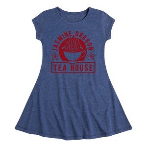 Girls' - Avatar: The Last Airbender - Jasmine Dragon Tea Fit & Flair Cap Sleeve Dress - 1 of 4