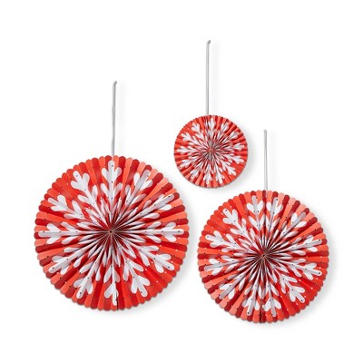 tag Snowflake Paper Fan Decor S/3