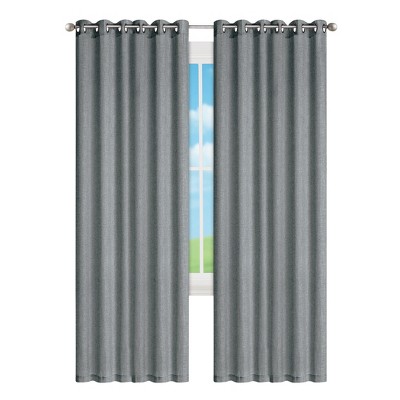 Collections Etc Hashton Faux Linen Panel Pair