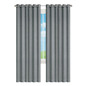 Collections Etc Hashton Faux Linen Panel Pair - 1 of 3