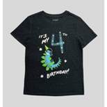 Boys' Short Sleeve 4th Birthday Graphic T-Shirt - Cat & Jack™ Charcoal Gray