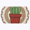 Earth Rugs Cacti 3 Round Coaster – 7"x7" Braided Jute with Hand-Stenciled Succulent Trio for Desert, Boho, or Southwestern Decor - 3 of 3