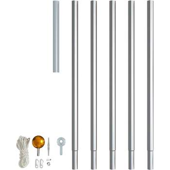Twinkly 19.7 Foot Aluminum Interlocking Pole Set with Ground Stakes, Rope, and Shining Topper for Twinkly Light-Up Tree