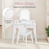 Best Choice Kids Wooden Pretend Play Vanity and Chair Set w/ Mirror – Little Girls Makeup Table with 3 Drawers - 3 of 4