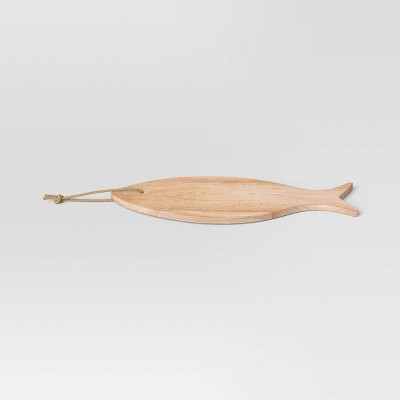 6.5" Wooden Fish Shape Serving Board with Rope - Threshold™