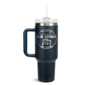 Elanze Designs World's Greatest Bus Driver Myth Legend 40 oz. Stainless Steel, Large Water Bottle Coffee Mug, Spill & Leak Resistant, Thermal Travel - 1 of 1