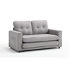 3-Seater Velvet Linen Convertible Sofa with Pull-Out Bed & Side Storage - 4 of 4