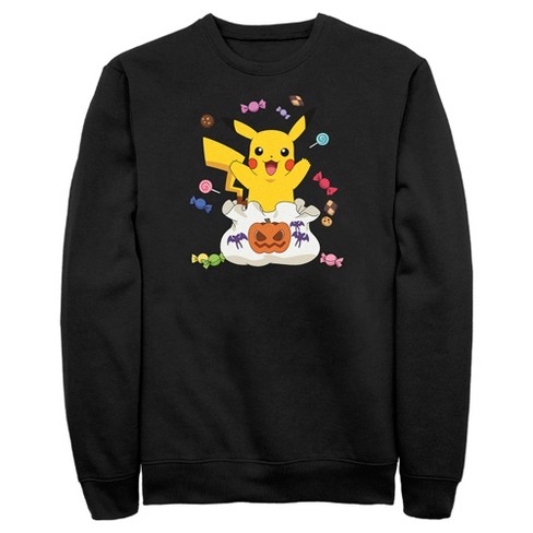 Men's Pokemon Halloween Pikachu Candy Bag Sweatshirt - Black - Large :  Target